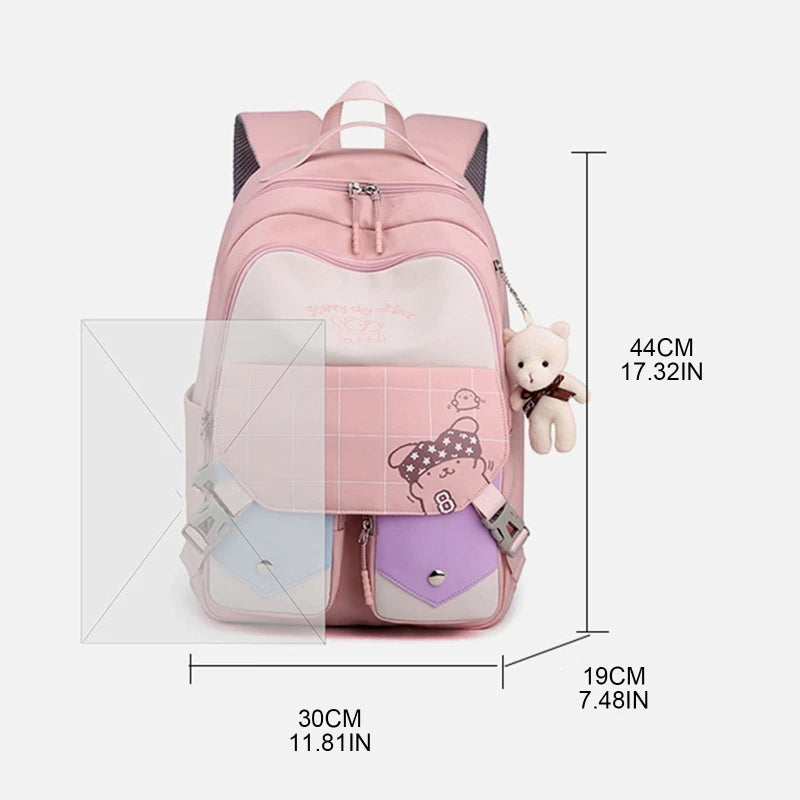 Nylon Backpack Travel Rucksack Casual Daypack School Bag for Women