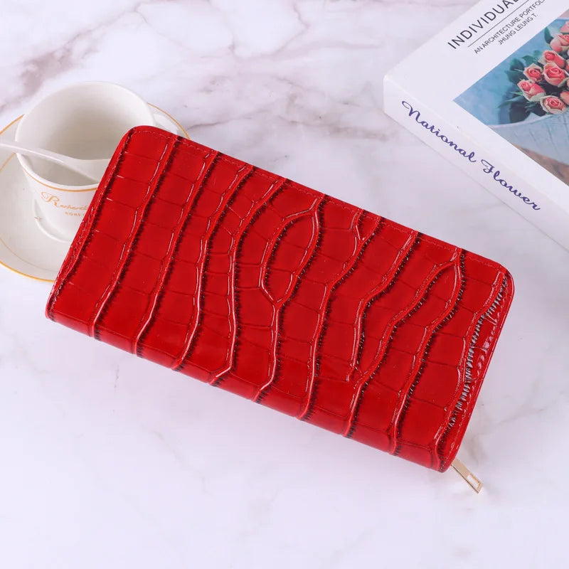 Crocodile Pattern Wallet Large Capacity Mobile Bag