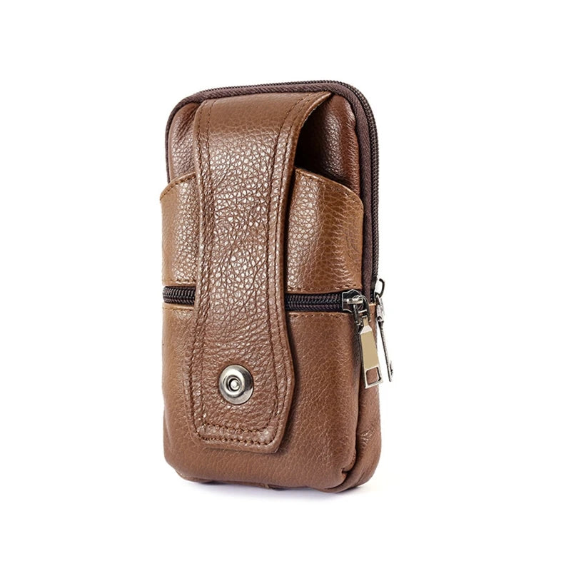 Men's Anti-theft PU Leather Crossbody Bag Phone Pouch Shoulder Pack