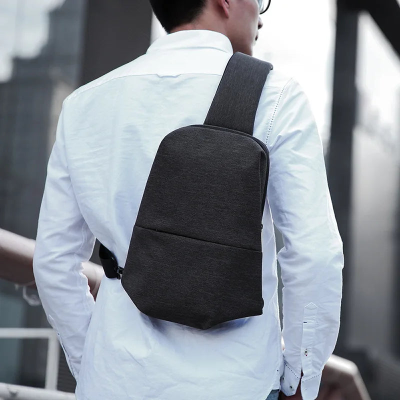 Men's USB Charging Crossbody Bag Waterproof Shoulder Chest Pack
