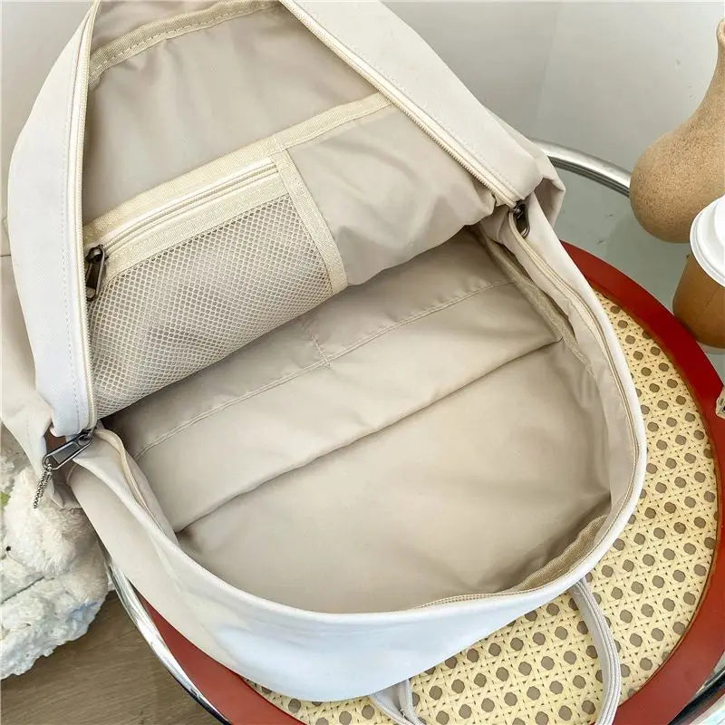 Double Zipper Women Backpack Teenager Girls Laptop Backpack Schoolbag