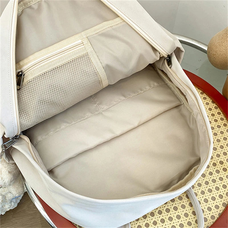 Multifunction Double Zipper Women Backpack Teenager Girls Laptop Backpack