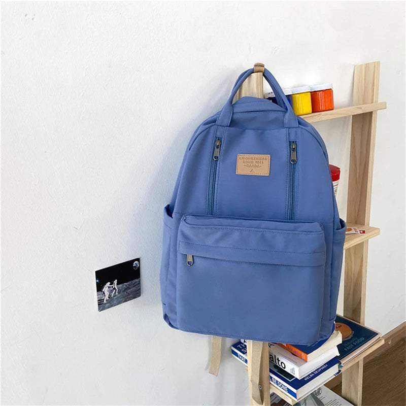 Multifunction Double Zipper Women Backpack Teenager Girls Laptop Backpack
