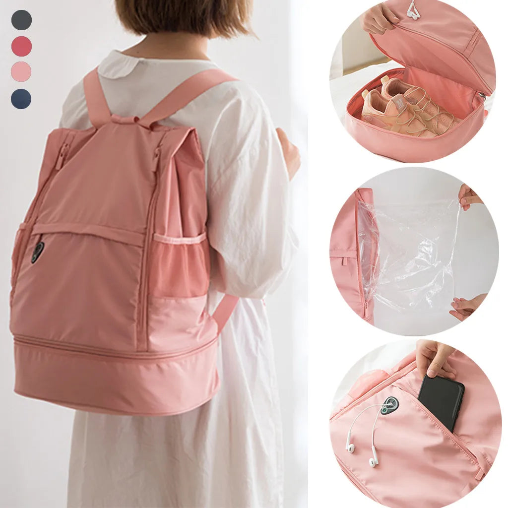 Large Capacity Fitness Bag Dry Wet Separation Sports Backpack