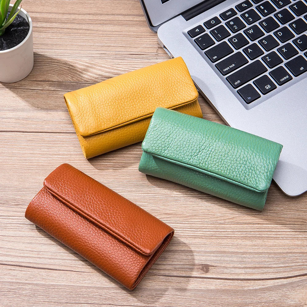Cowhide Leather Keys Wallets Coins Pouch