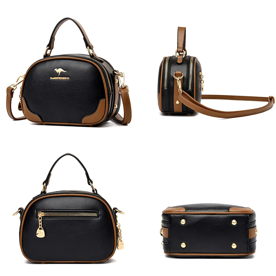 Multifunction Women's Leather Shoulder Bag