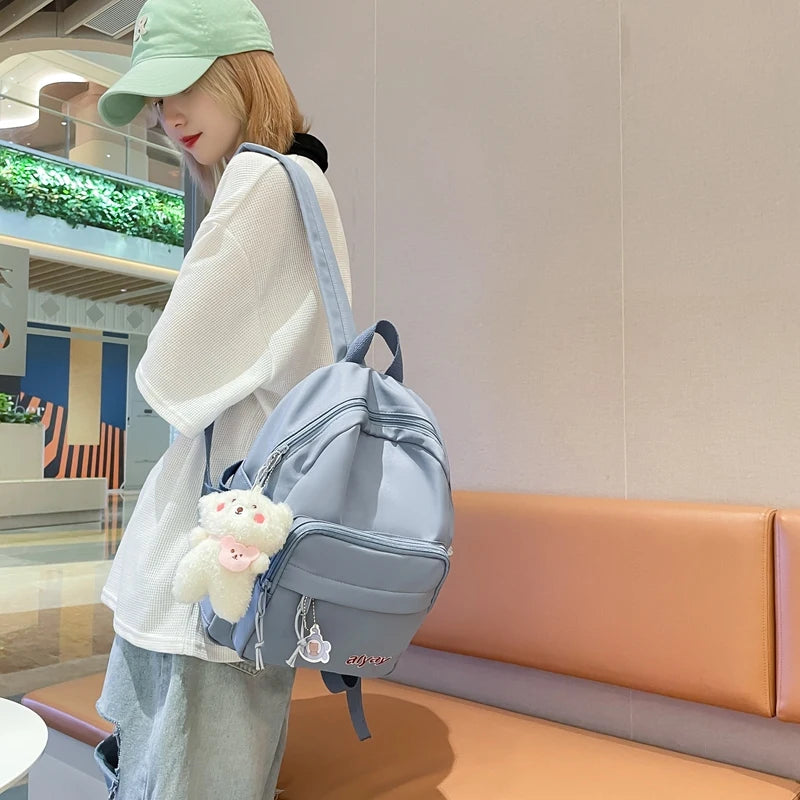 Nylon Women Backpack Small Travel Bag Mini Shoulder Bag Girls Schoolbag