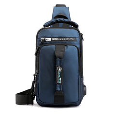 Nylon Waterproof Chest Bag With USB Charging
