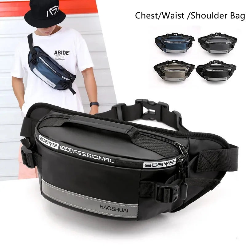 4in1 Chest Bag Men Summer Bag Reflective Small Hip Hop Handbag