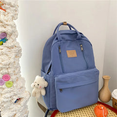 Simplicity Double Zipper Women's Backpack Girls Laptop Travel Shoulder Bag
