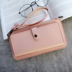 Women Wallet PU Leather Long Wallets Clutch Buckle Zipper Student Purse