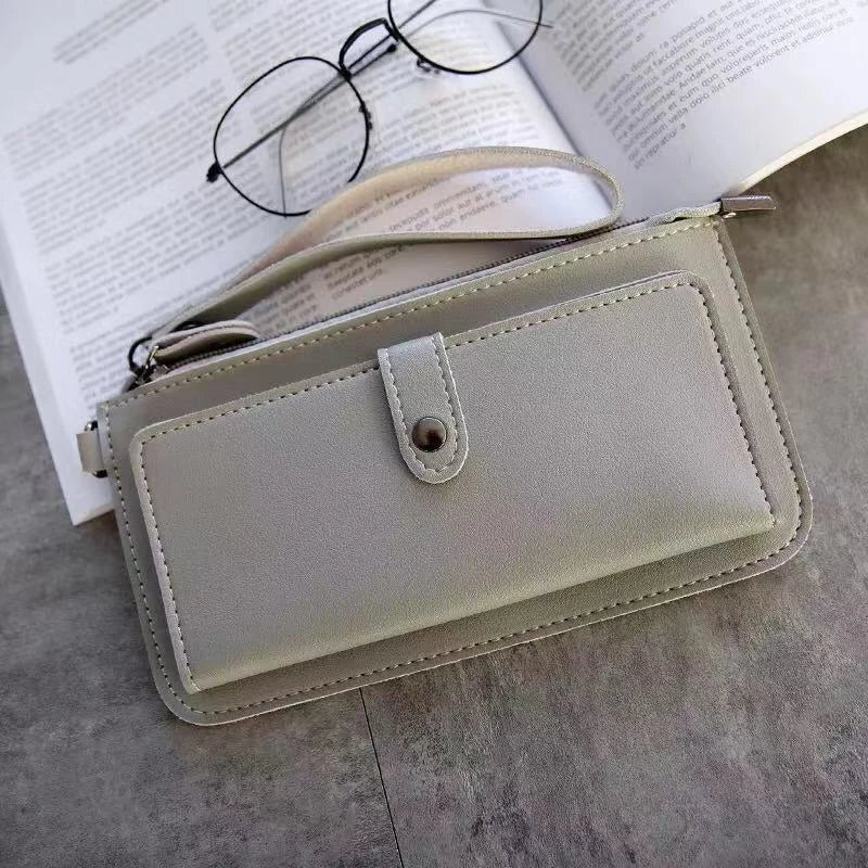 Women Wallet PU Leather Long Wallets Clutch Buckle Zipper Student Purse