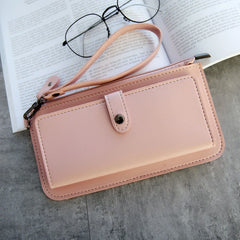 Women PU Leather Long Wallet Clutch Purse Zipper