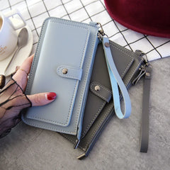 Women's PU Leather Long Wallet Multi-card Clutch Zipper Wallet