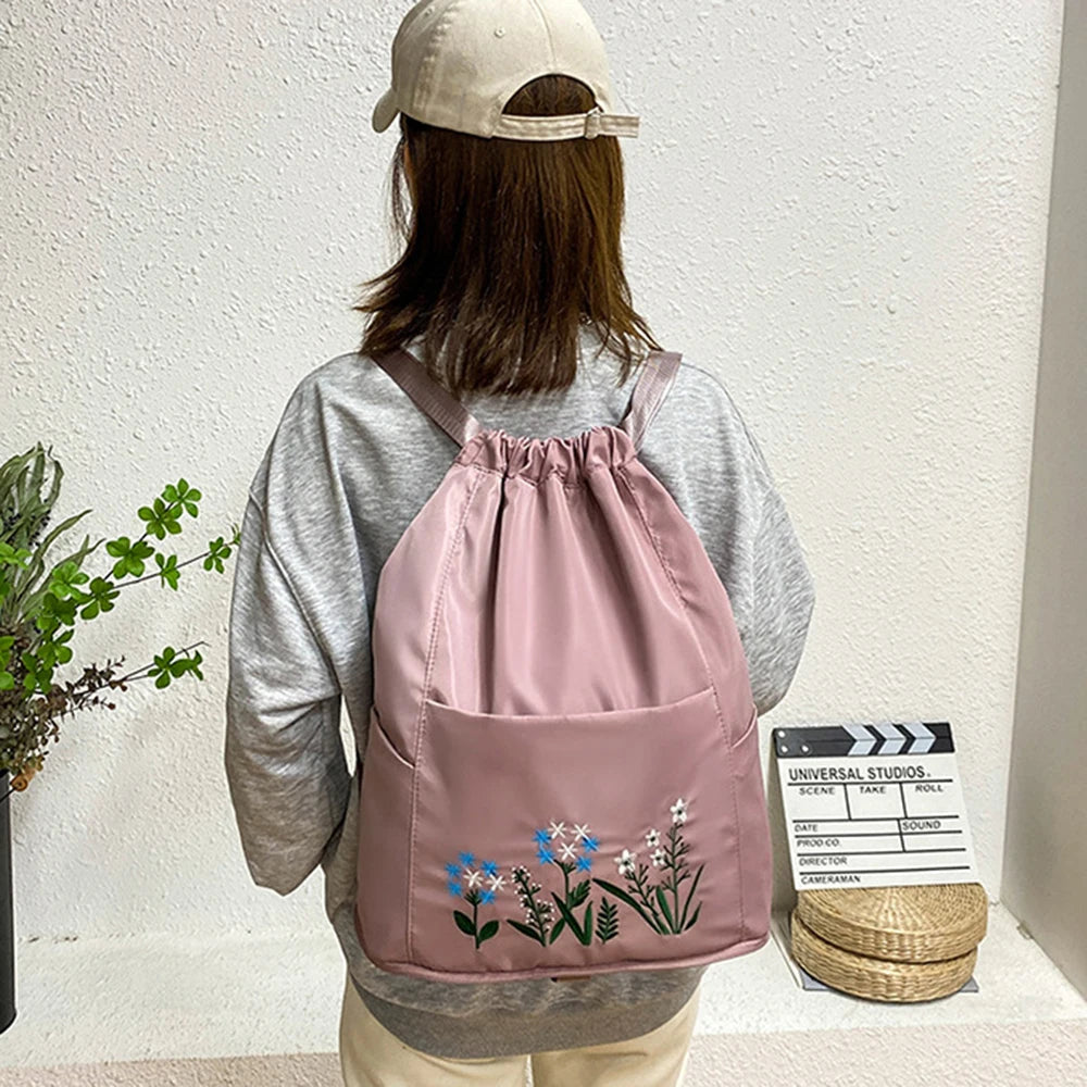 Foldable Drawstring Fitness Travel Bag Portable Multifunctional