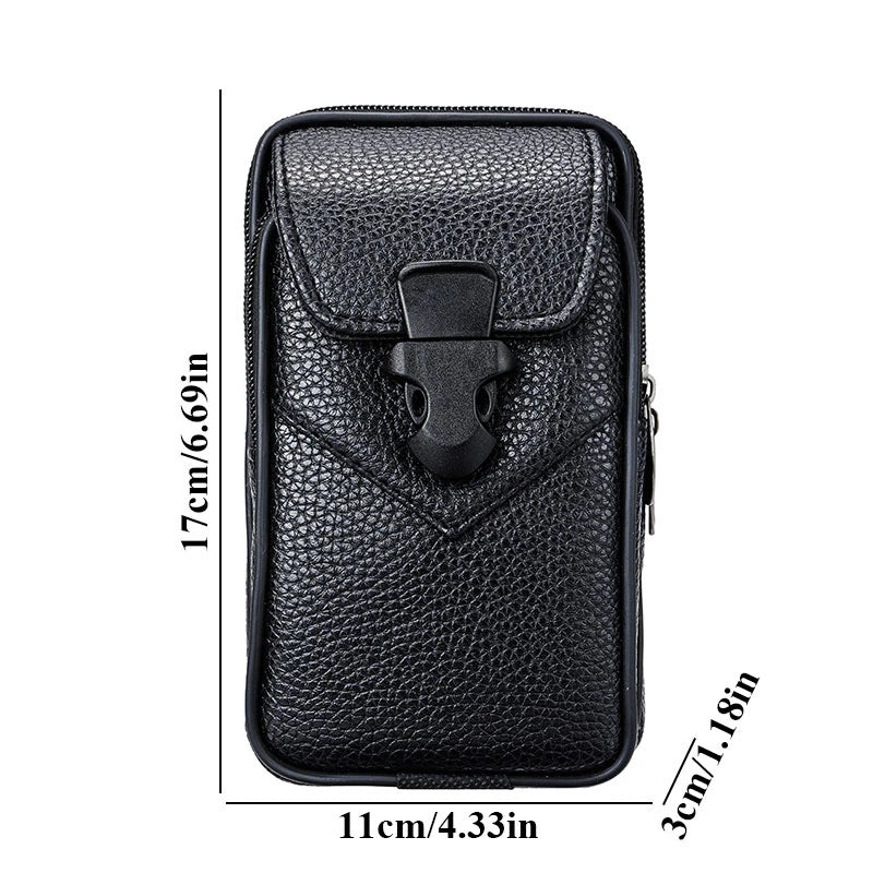 Men's Leather Belt Bag Business Style Wallet Case