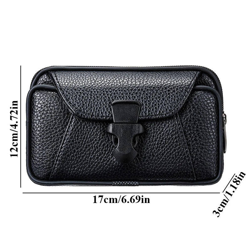 Men's Leather Belt Bag Business Style Wallet Case