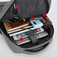 Waterproof Business Laptop Backpack with USB Charging