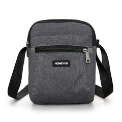 Men's Canvas Messenger Bag Zipper Closure Solid Casual Shoulder Bag