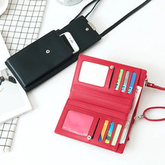 Mini PU Leather Shoulder Bag Mobile Wallet Messenger Bag