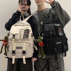 Multifunctional Teenager Laptop Backpack Women Canvas School Bag High Student