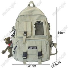 Multifunctional Teenager Laptop Backpack Women Canvas School Bag High Student