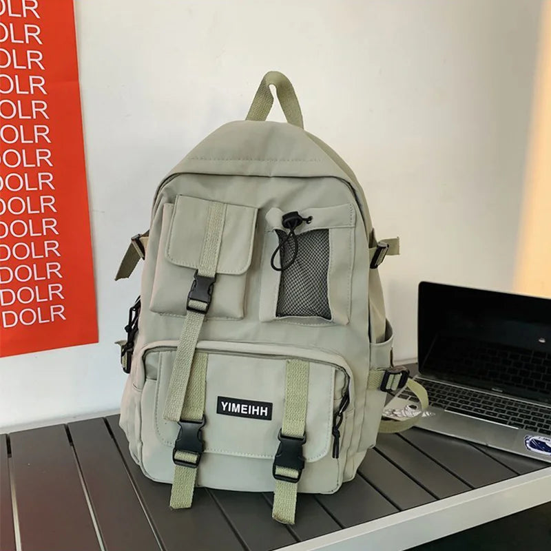 Multifunctional Teenager Laptop Backpack Women Canvas School Bag High Student