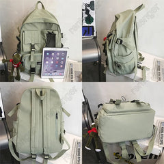 Multifunctional Teenager Laptop Backpack Women Canvas School Bag High Student