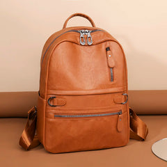 Vintage Women Backpack Large Capacity Student School Bag Cowhide Female Satchels