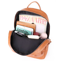 Vintage Women Backpack Large Capacity Student School Bag Cowhide Female Satchels