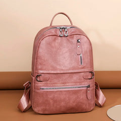 Vintage Women Backpack Large Capacity Student School Bag Cowhide Female Satchels