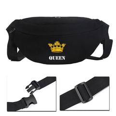 Unisex Waist Bag Queen King Pattern Printing Fitness Shoulder Bag