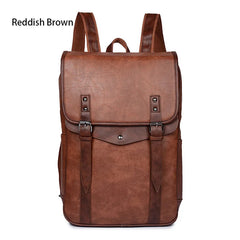 Vintage Waterproof Backpack Men School Bags Leather Travel Retro