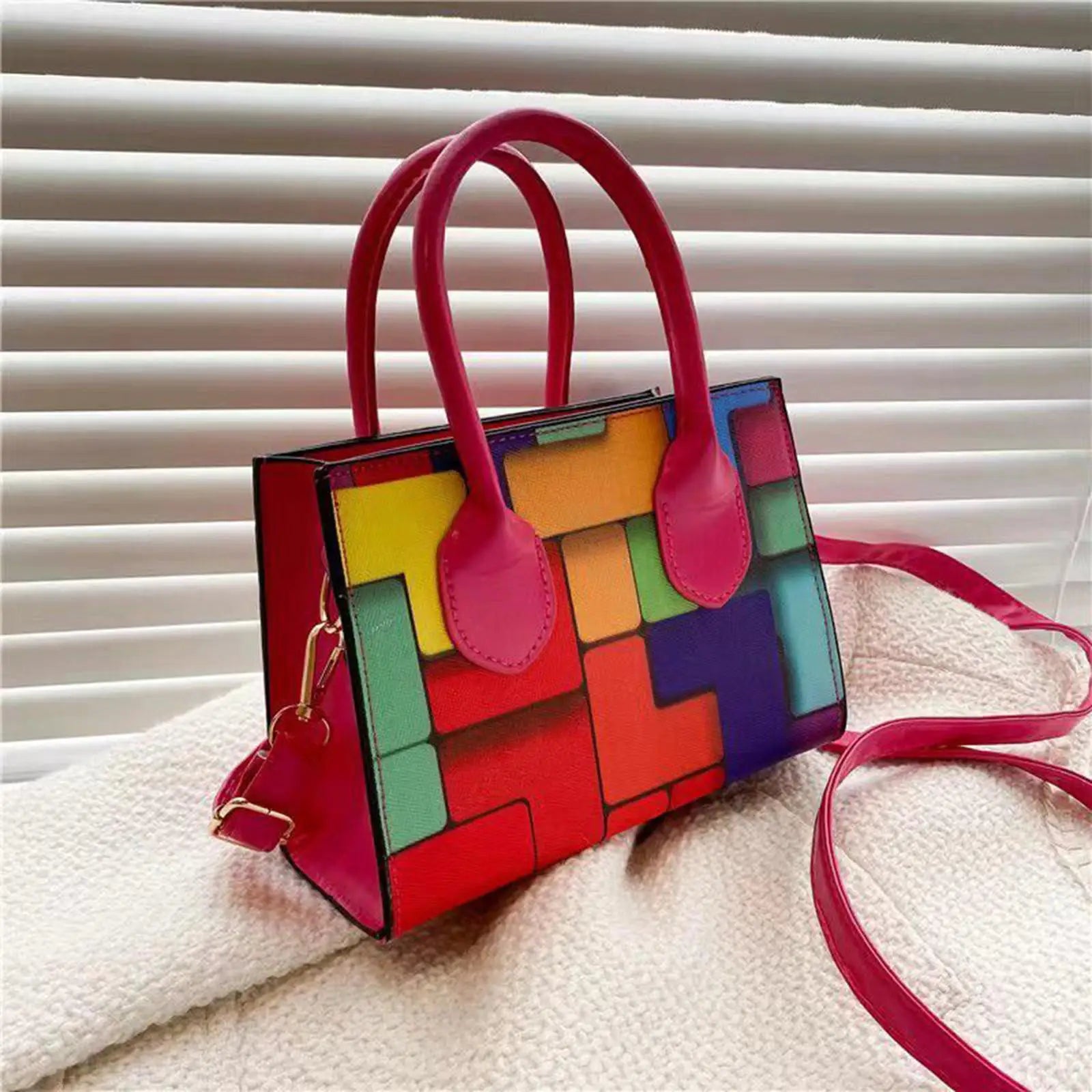Adjustable Strap Shoulder Bag Colored Clutch Handbag