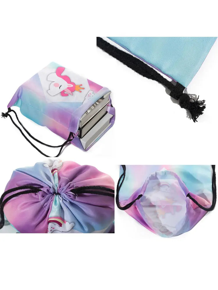 Mushroom Sister Print Backpack Drawstring Bags Large Capacity Shoe Bag