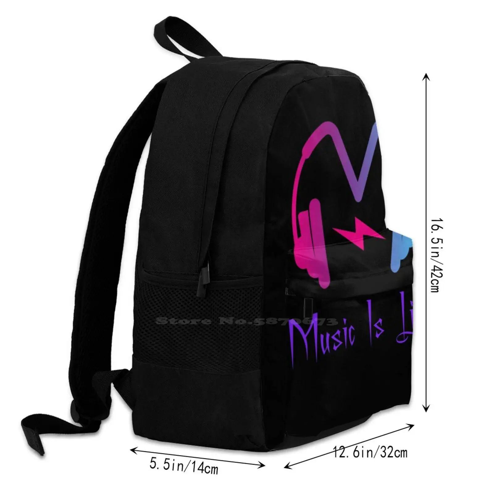 Energy Wave Helmet Music Art Laptop Backpack