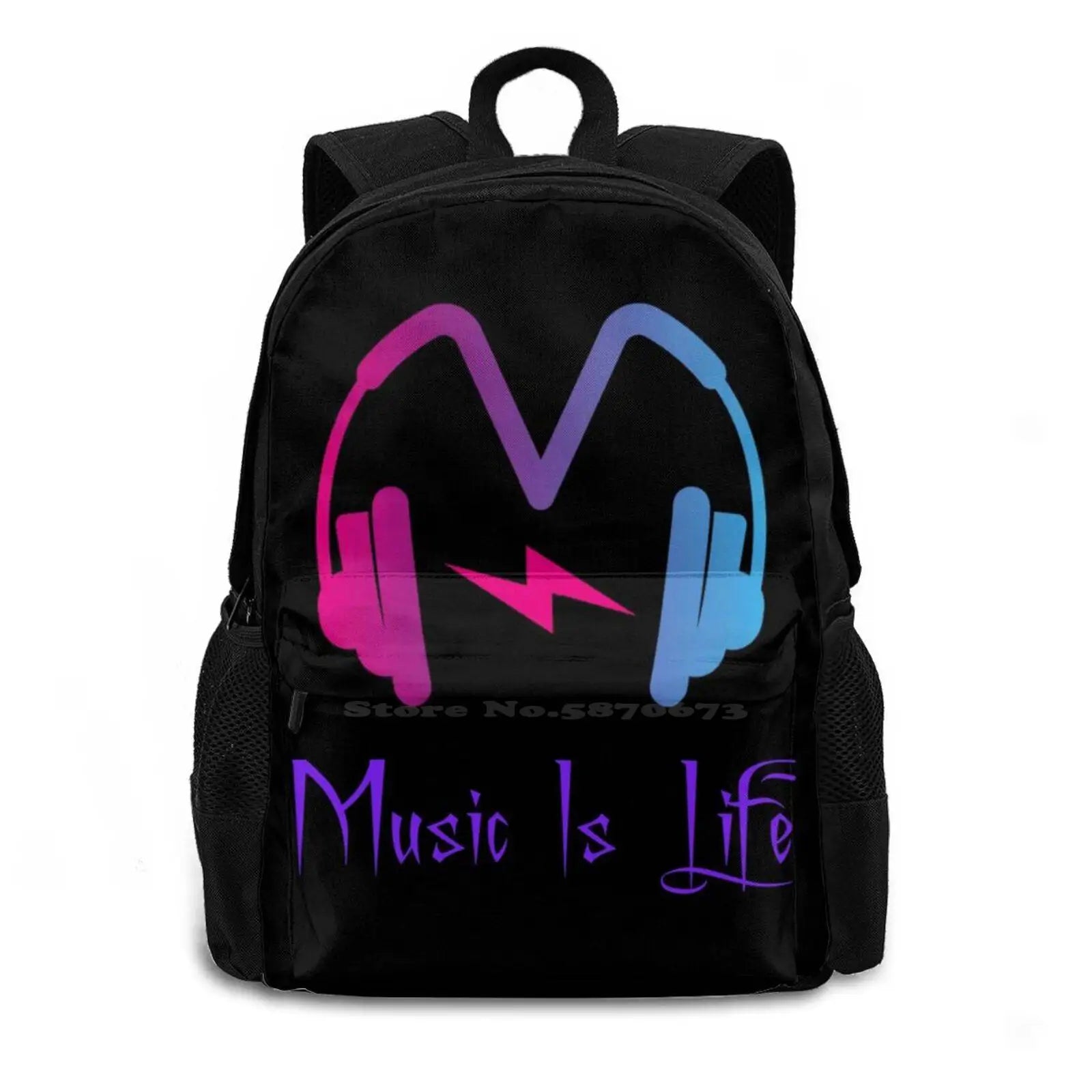 Energy Wave Helmet Music Art Laptop Backpack