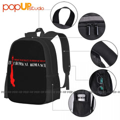 MCR Eyeball First Bullets Backpack Large Capacity Travel Gym Bag