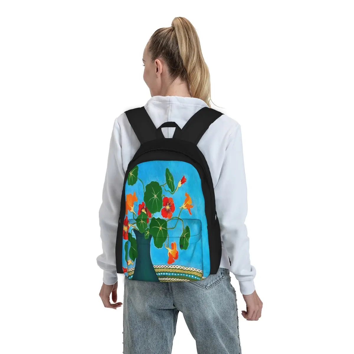 Nans Nasturtiums Backpack Men Women Schoolbag Girls Bag