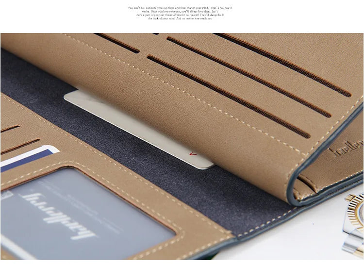 Long Men Purse Wallet Clutch PU Leather Male Business Wallet