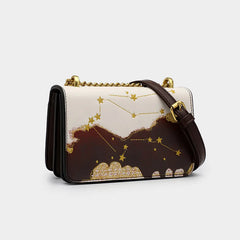 Starry Sky Embroidery Small Square Bag Women Handbag Shoulder Messenger