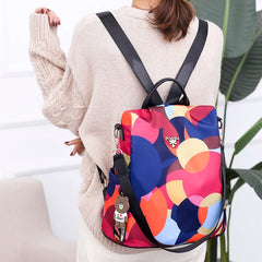 Anti Theft Women Backpack Durable Fabric Oxford School Bag Pretty Style Girls Sc