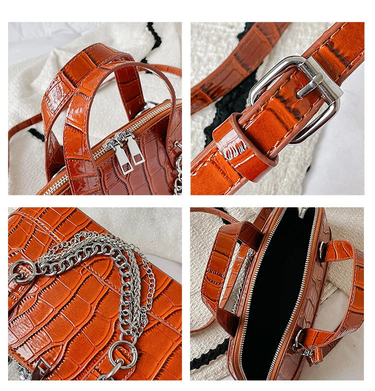 Crocodile Shell Bag Women Shoulder Handbag Crossbody Tote