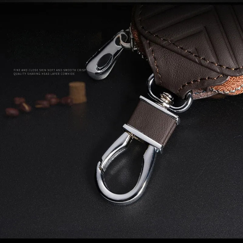 Leather Car Key Zipper Multi-Function Remote Control Protector Cover