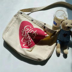 Girls Don't Cry HUMAN Canvas Bag