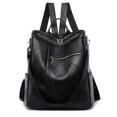 Large Capacity PU Leather Backpack for Women Girls