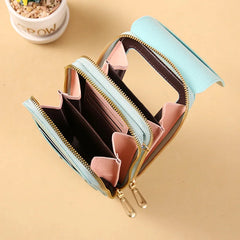 Women Soft Leather Wallets Touch Screen Cell Phone Purse