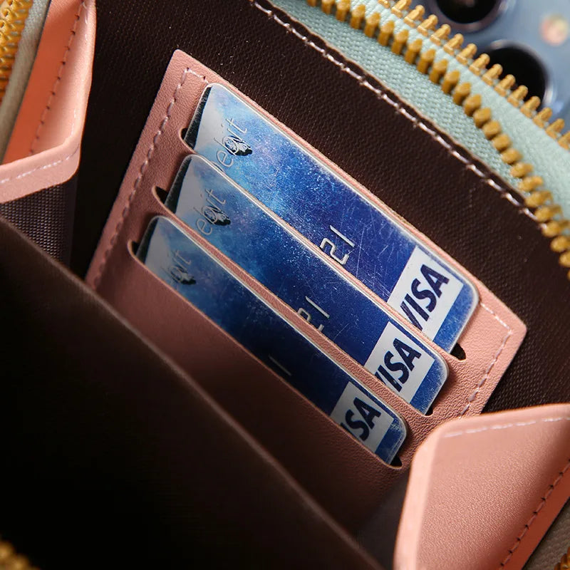 Women Soft Leather Wallets Touch Screen Cell Phone Purse