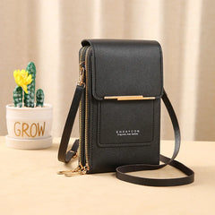 Women Soft Leather Wallets Touch Screen Cell Phone Purse