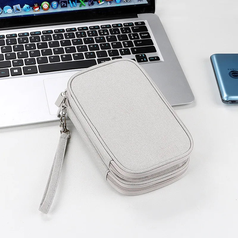 Travel Organizer Bag Cable Storage Carry Case Waterproof Double Layers